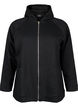 Sweat cardigan med hætte, Black, Packshot image number 0