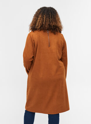 Ensfarvet kjole med rund halsudskæring, Glazed Ginger, Model image number 1