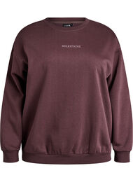 Sweatshirt med statement-detalje, Brun