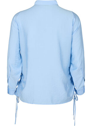 Skjorte i viskose med rynkedetalje, Serenity, Packshot image number 1