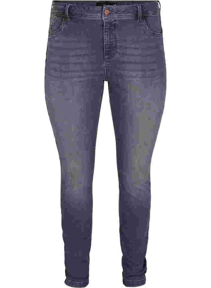 Ekstra slim Nille jeans med høj talje, Grey Denim, Packshot image number 0
