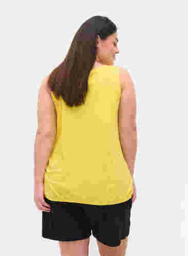Bomulds top med elastik i bunden, Primrose Yellow, Model image number 1
