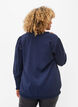 Viskosebluse med lange ærmer og smock, Navy Blazer, Model image number 1