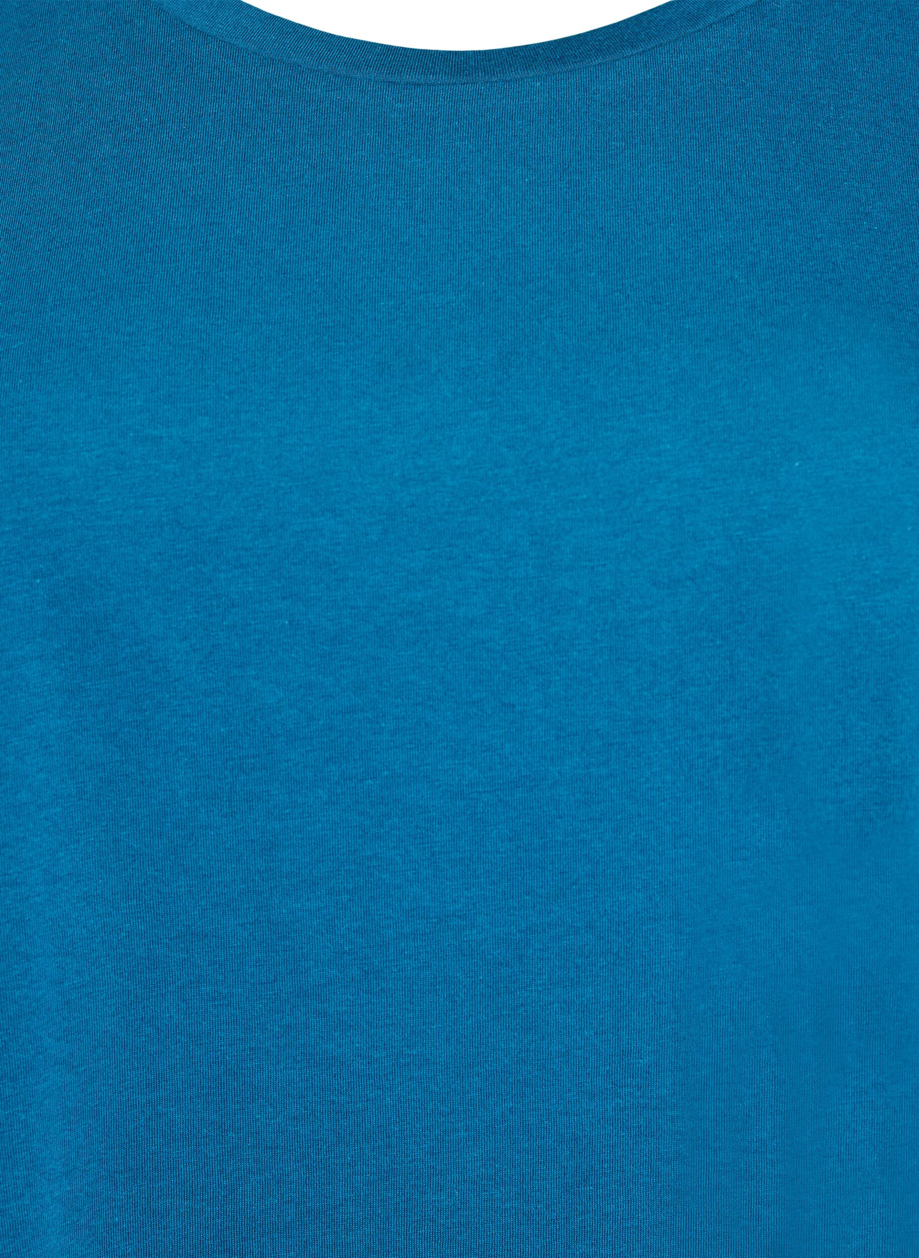 ZizziKort&aelig;rmet t-shirt i bomuldsblanding, Bl&aring;, Packshot image number 2