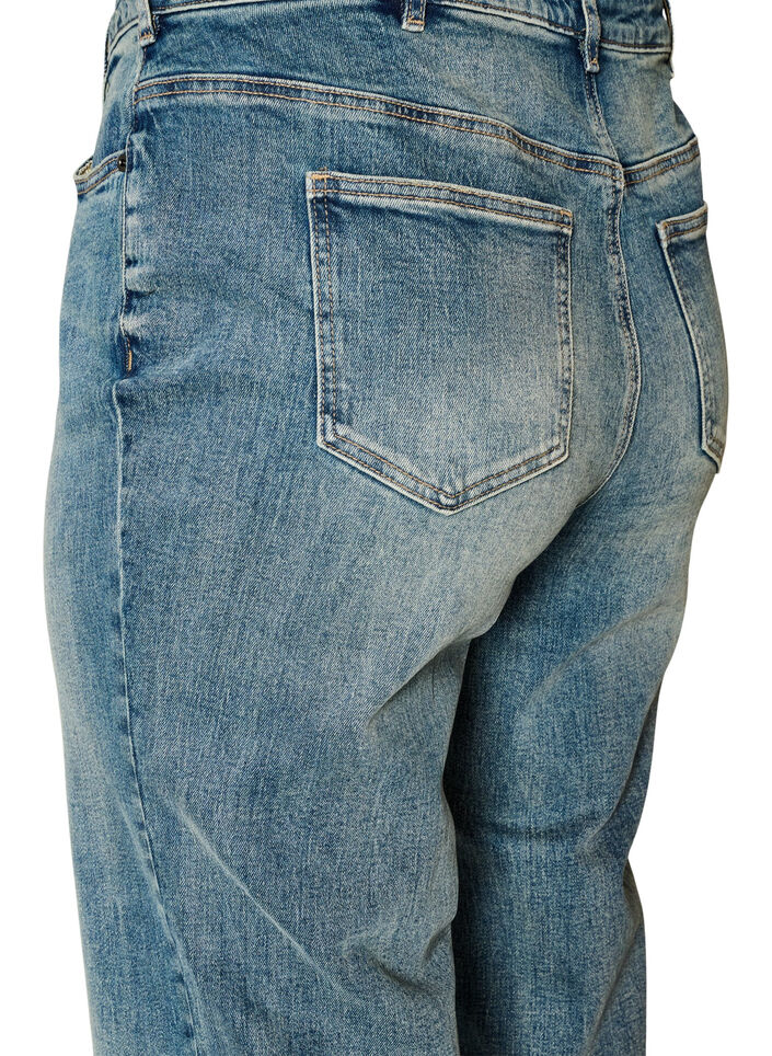 Kiana straight fit jeans med let slidt look, Bl&aring;, Packshot image number 3
