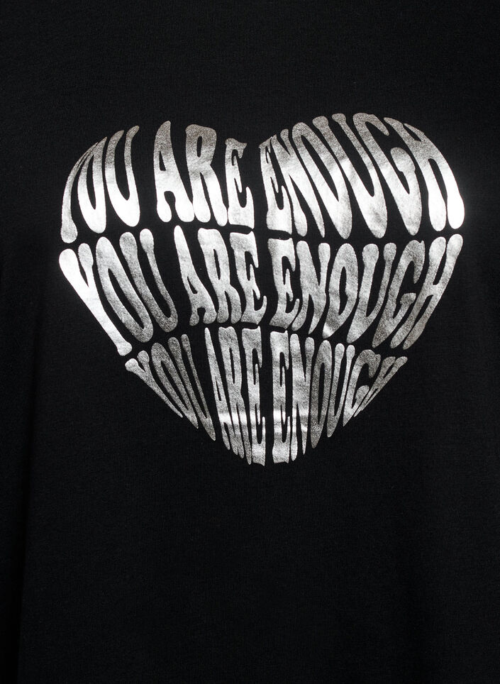 T-shirt med motiv, Sort, Packshot image number 2