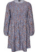 Viskosekjole med smock og all-over m&oslash;nster, Bl&aring;, Packshot image number 0