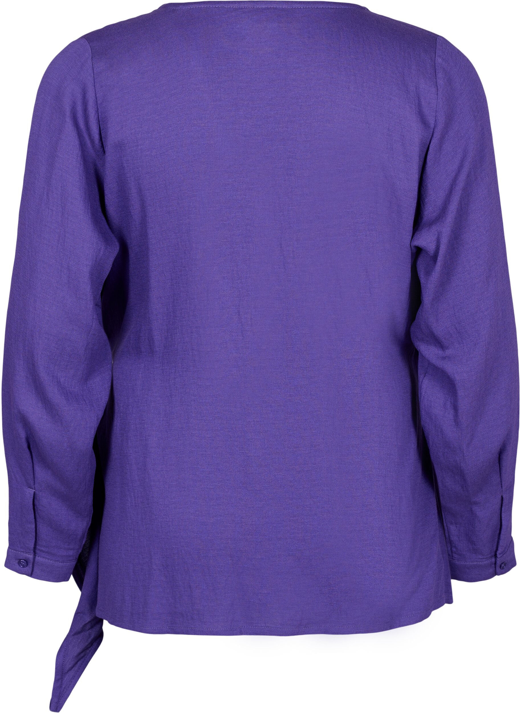 Zizzi Lang&aelig;rmet bluse i viskose med wrap-look, Prism Violet, Packshot image number 1