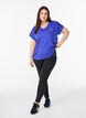 Kort&aelig;rmet tr&aelig;nings t-shirt med v-hals, Lilla, Model image number 1