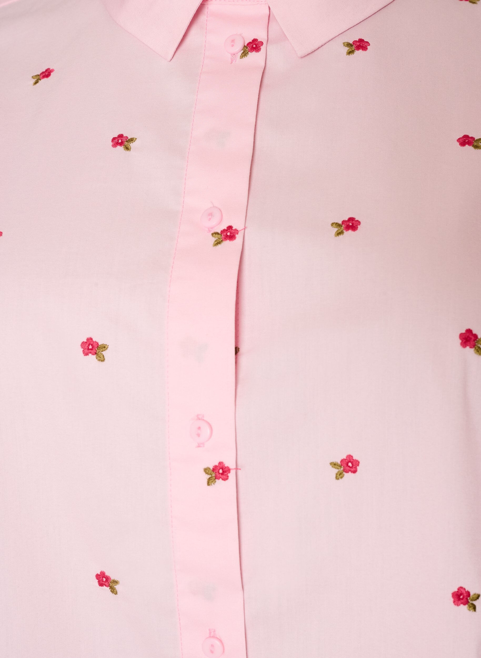 ZizziSkjorte med broderede blomster, Lyser&oslash;d, Packshot image number 2