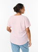 Bluse med korte &aelig;rmer og rund halsudsk&aelig;ring , Lyser&oslash;d, Model image number 2