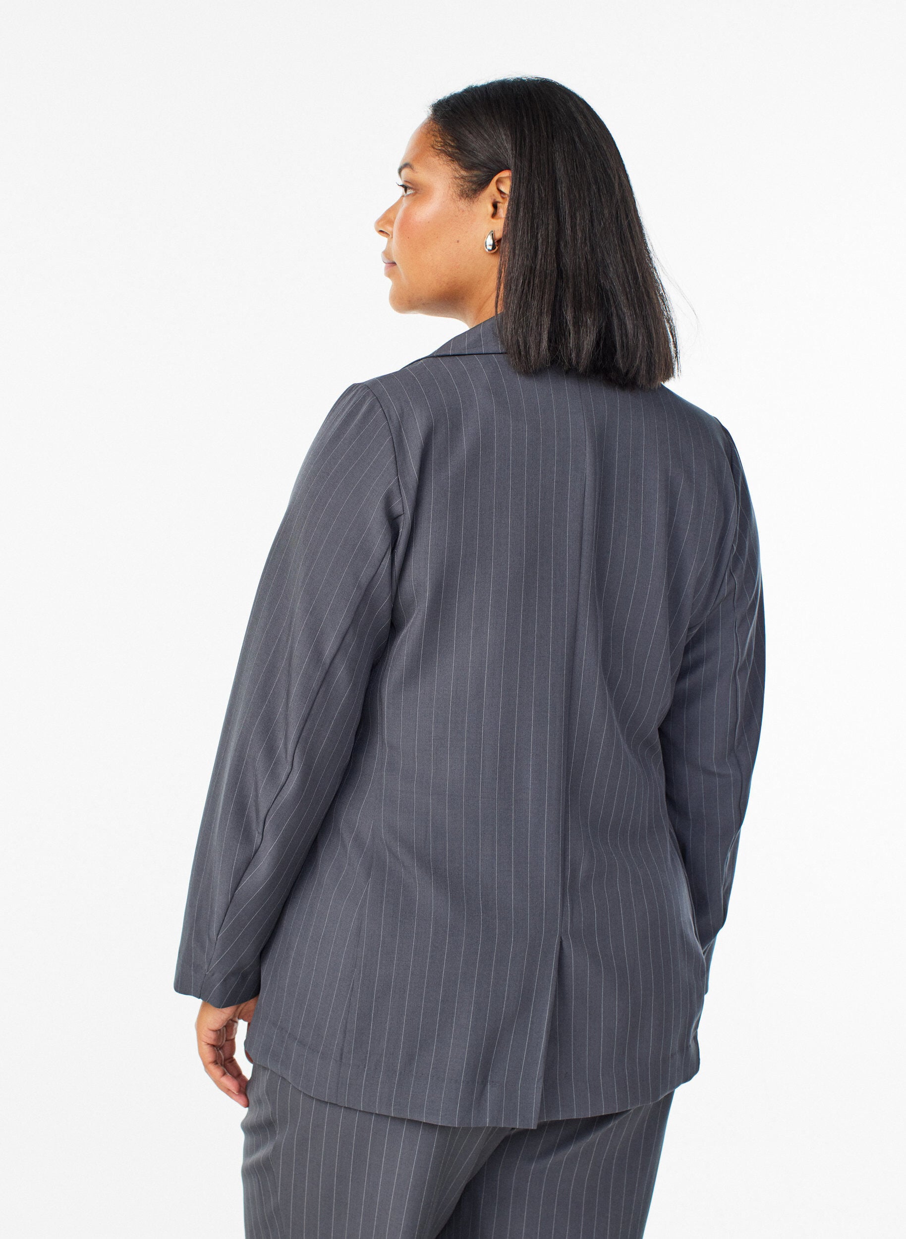 ZizziBlazer med lommer og slids, Gr&aring;, Model image number 2