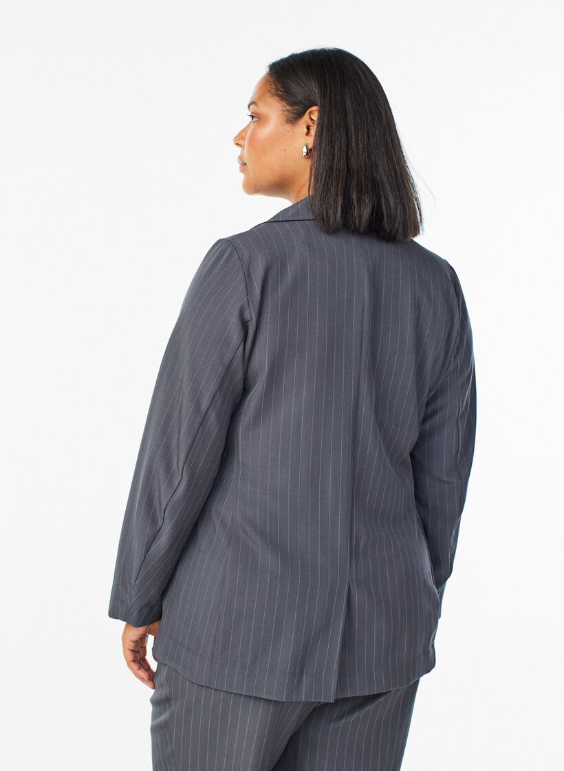 Blazer med lommer og slids, Gr&aring;, Model image number 2