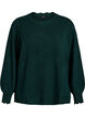 Strikbluse med b&oslash;lgekanter, Gr&oslash;n, Packshot image number 0