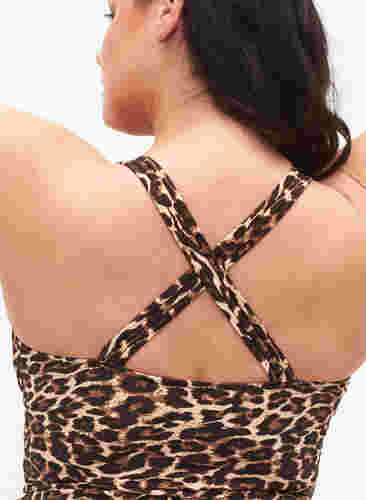 Badedragt med krydset ryg og udtagelige indlæg, Leopard Print, Model image number 2
