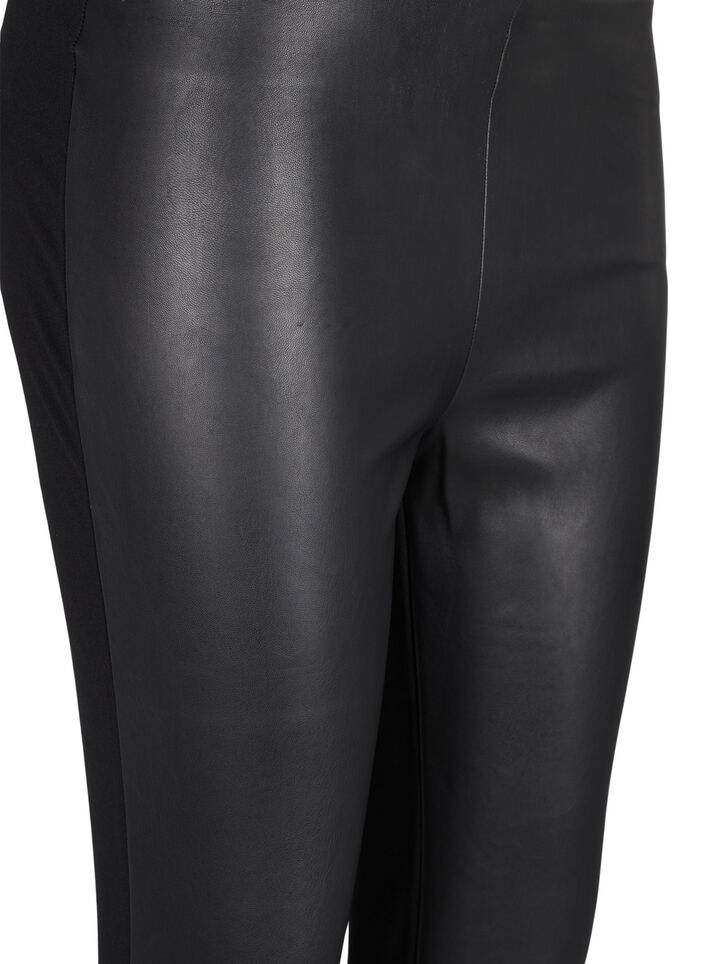 Leggings med imiteret læder, Black, Packshot image number 2