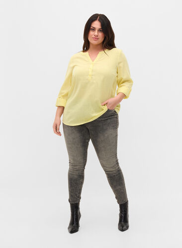 Super slim Amy jeans med høj talje, Grey Denim, Model image number 0