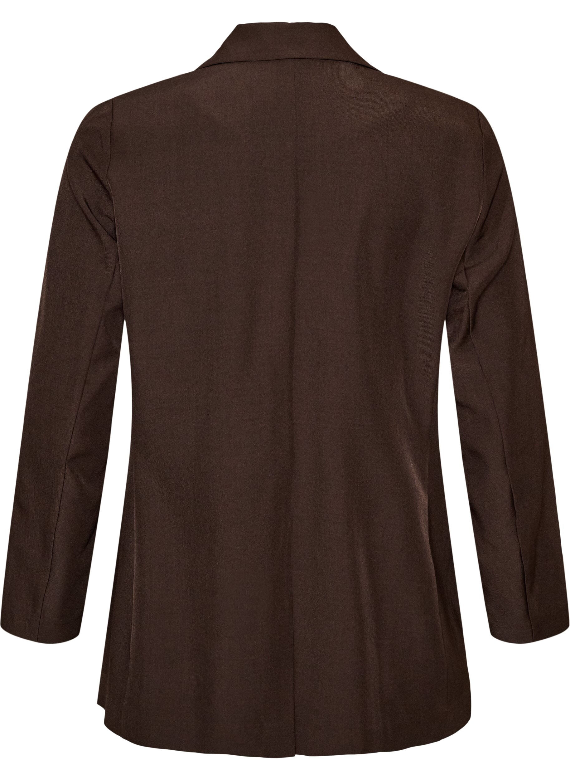 ZizziBlazer med lommer og slids, Brun, Packshot image number 1