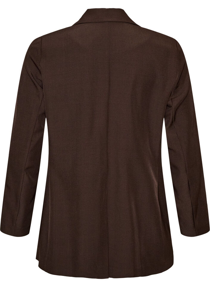 Blazer med lommer og slids, Brun, Packshot image number 1