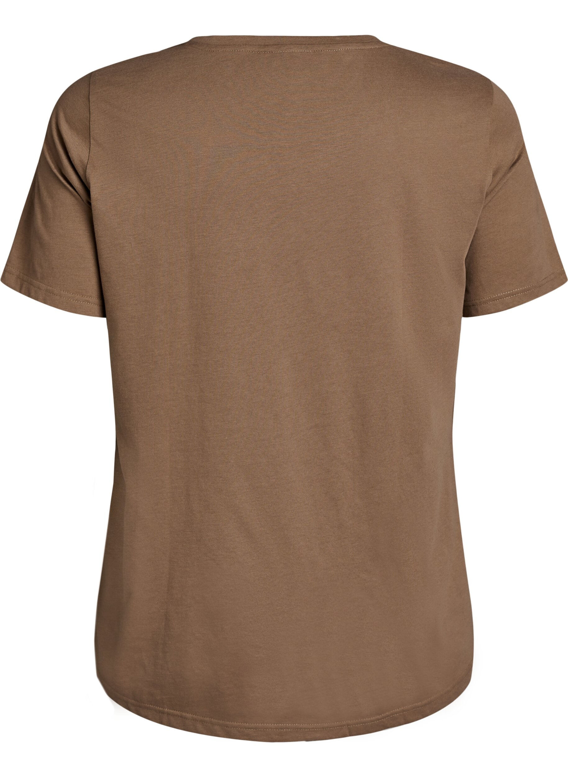 Zizzi T-shirt med motiv, Brun, Packshot image number 1