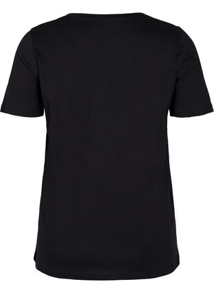 Bomulds t-shirt med v-udskæring, Black Love Leo, Packshot image number 1