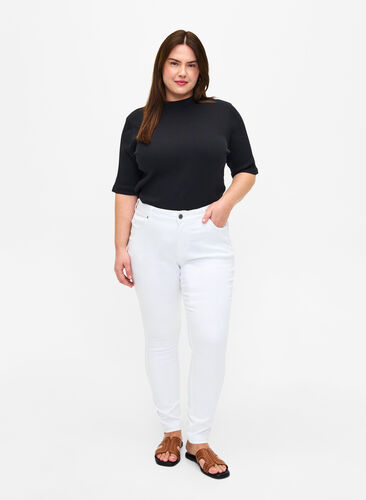 Viona jeans med regulær talje, White, Model image number 0