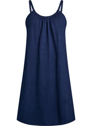 Kn&aelig;lang stropkjole i &oslash;kologisk bomuld, Bl&aring;