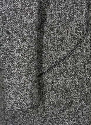 Meleret jakke med høj hals og lynlås, Dark Grey Melange, Packshot image number 3