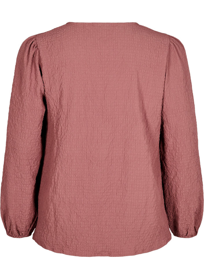 FLASH - Langærmet bluse med rund hals , Rose Brown, Packshot image number 1