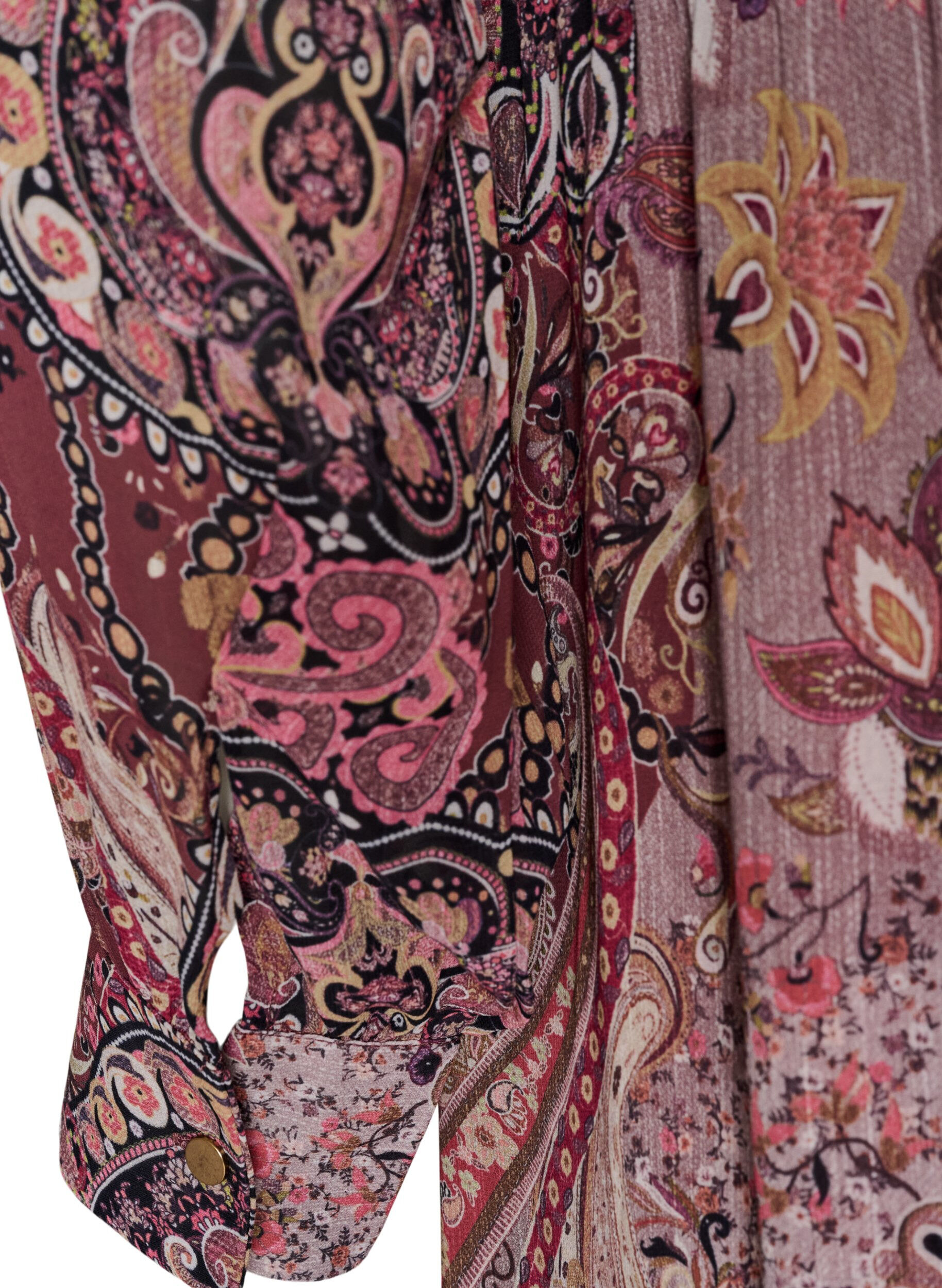 ZizziMidikjole med paisleyprint og elastisk talje, Lilla, Packshot image number 3