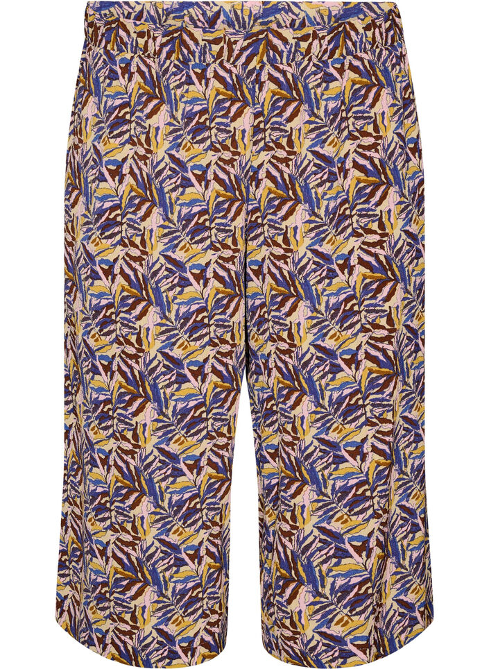 Culottebukser med print, Beige, Packshot image number 0