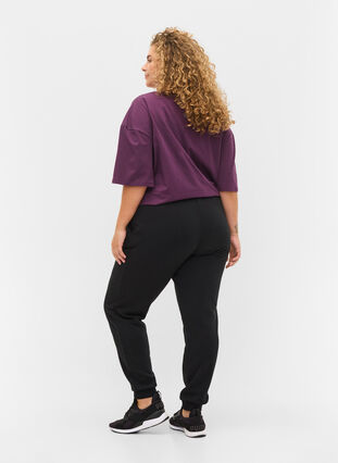 Sweatpants med bindebånd og lommer, Black, Model image number 1