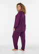 Lang&aelig;rmet jerseybluse med rund hals, Lilla, Model image number 2