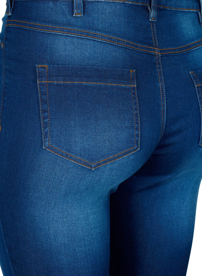 H&oslash;jtaljede Amy capri jeans med super slim fit, Bl&aring;, Packshot image number 3