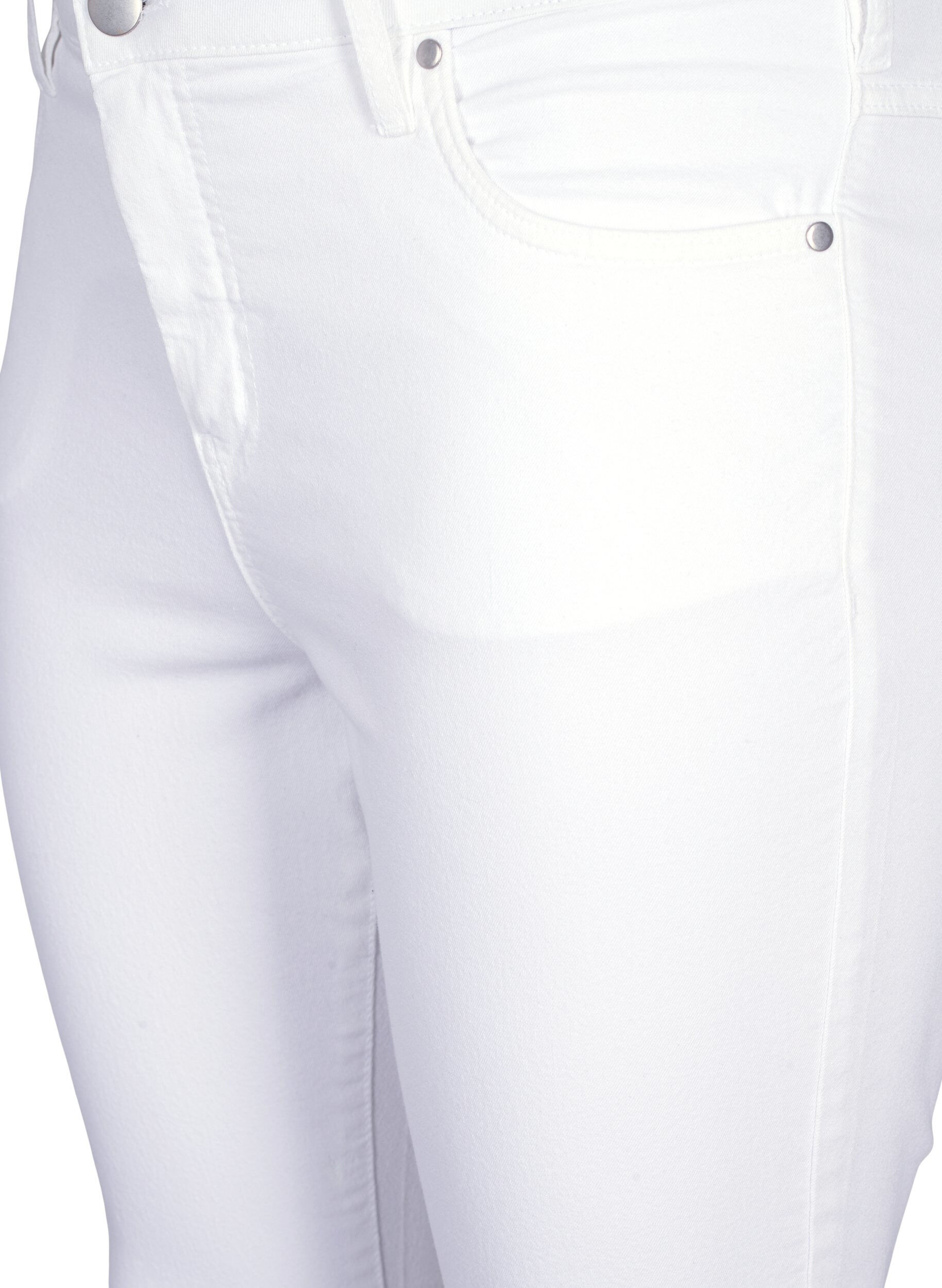 Zizzi H&oslash;jtaljede super slim Amy jeans, Hvid, Packshot image number 2