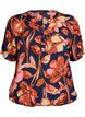 Viskosebluse med blomsterprint og korte &aelig;rmer, Bl&aring;, Packshot image number 0