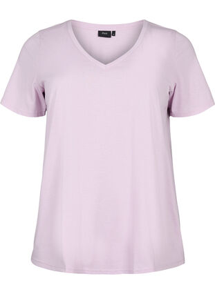 Kortærmet t-shirt med v-udskæring, Lavender Frost, Packshot image number 0