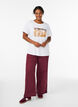 T-shirt med motiv, Hvid, Model image number 1