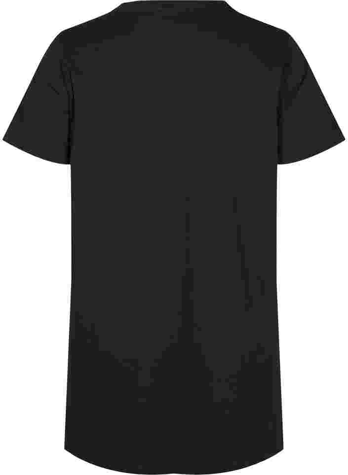 Lang bomulds t-shirt med korte ærmer, Black Tiger w. Foil, Packshot image number 1