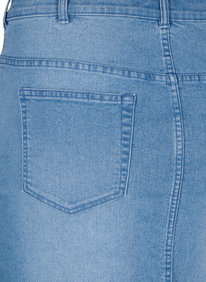 T&aelig;tsiddende denim nederdel, Bl&aring;, Packshot image number 3
