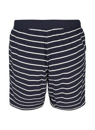 Løse bomulds shorts med striber, Night Sky w. Egret, Packshot image number 1