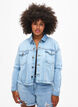 Kort denimjakke med sliddetaljer, Light Blue Denim, Model image number 0