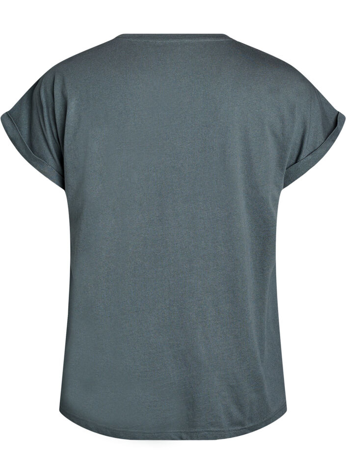 Kort&aelig;rmet t-shirt i bomuldsblanding, Gr&oslash;n, Packshot image number 1
