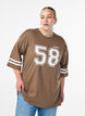 Oversize college t-shirt med 3/4 ærmer, Brun, Model image number 0