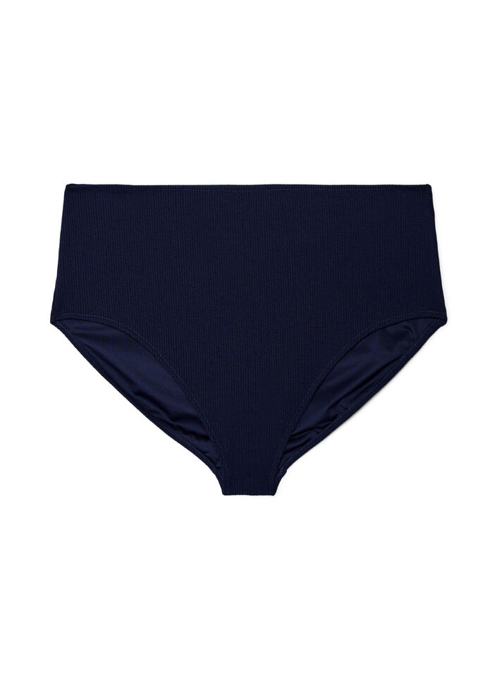 Bikinitrusse med h&oslash;j talje og struktur, Bl&aring;, Packshot image number 0