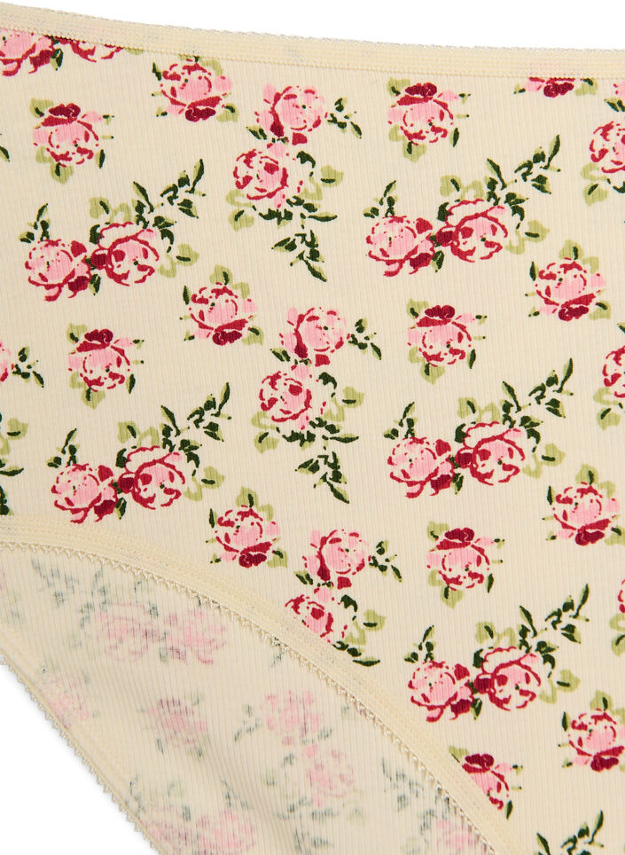 5-pak brief-trusser i ribbet bomuld, Vanilla, Packshot image number 3