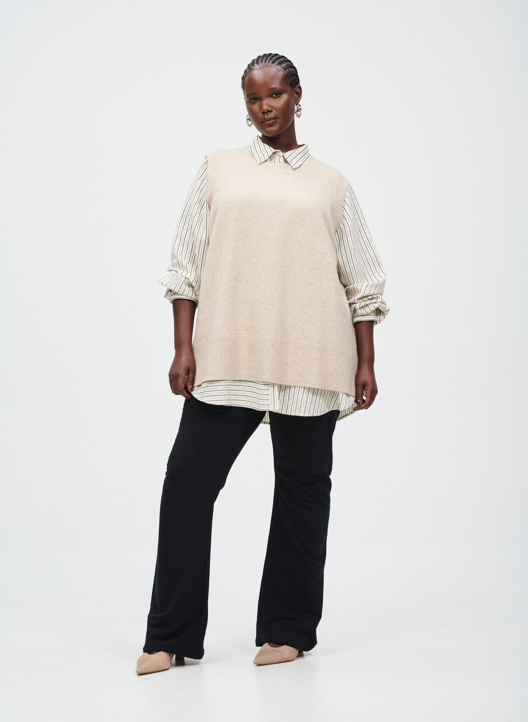 Zizzi Jerseybukser med svaj, Sort, Image image number 0