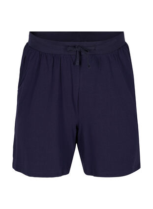 Bomulds shorts med lommer, Night Sky Solid, Packshot image number 0