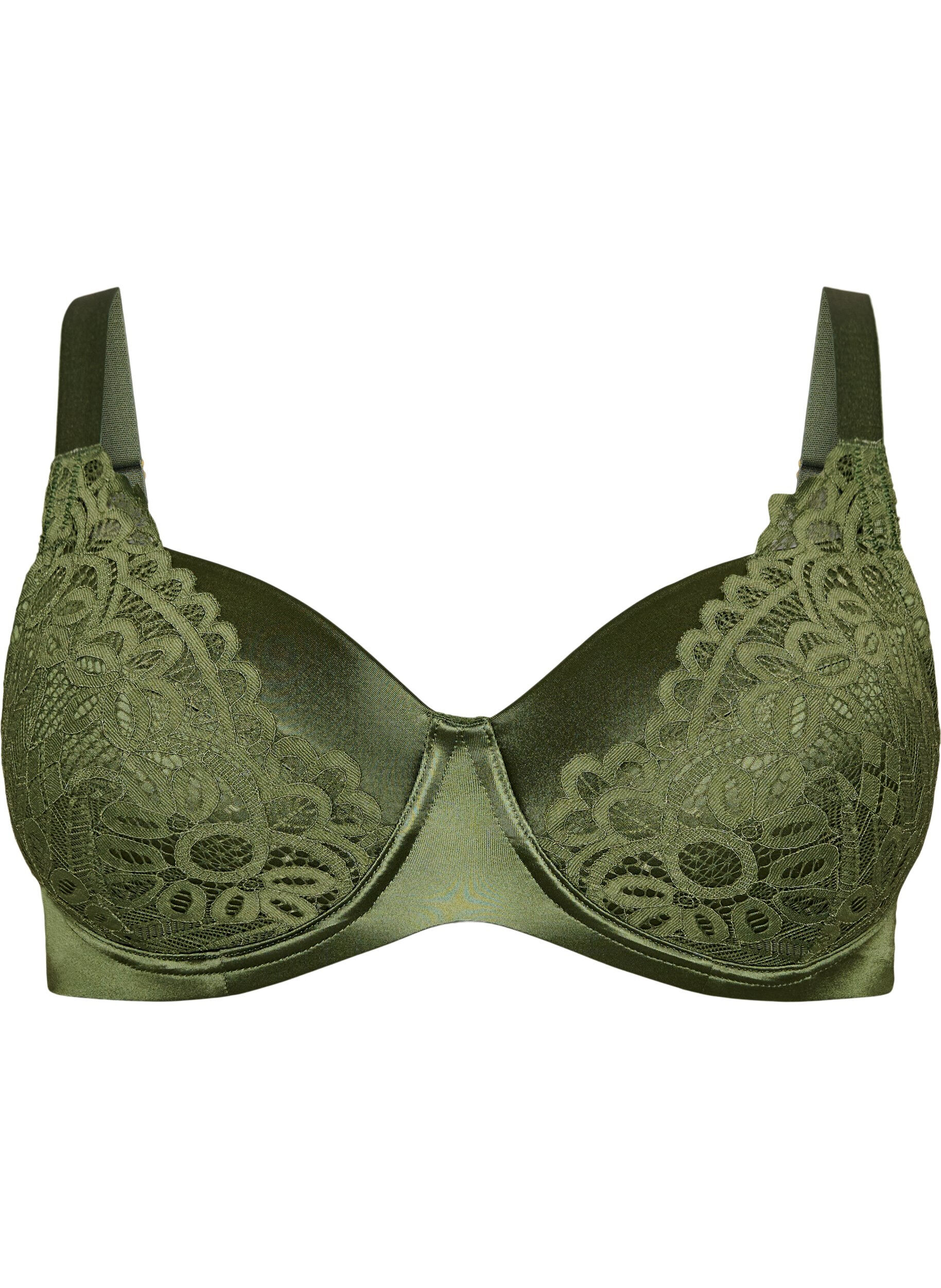 ZizziVatteret b&oslash;jle-bh med blonde, Gr&oslash;n, Packshot image number 0