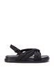 Wide fit - Sandal med knudedetalje, Sort, Packshot image number 0